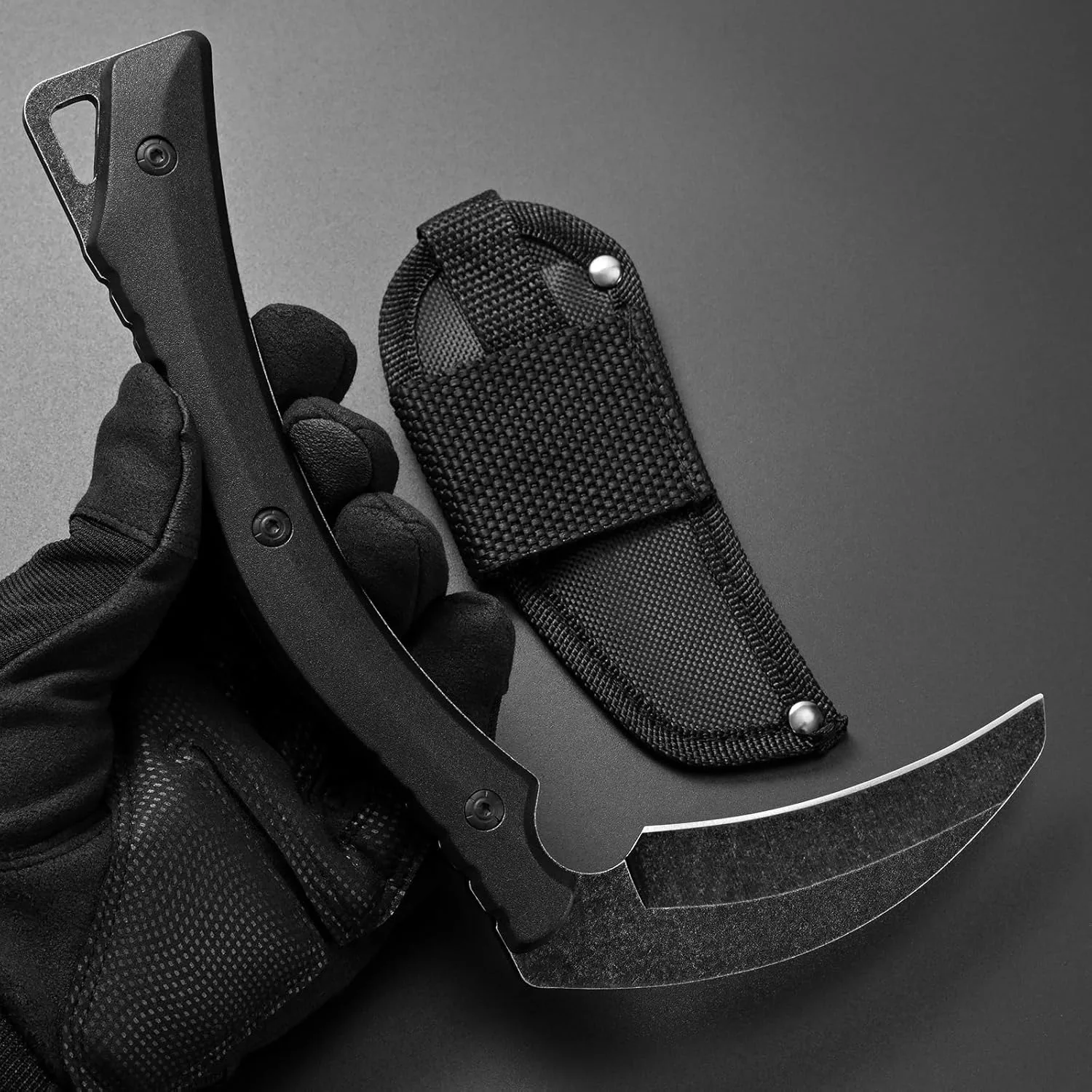 High-quality D2 Steel Multi-functional Tactical Sickle Is A Convenient Manual Weeding EDC  Tool for Outdoor Gardens