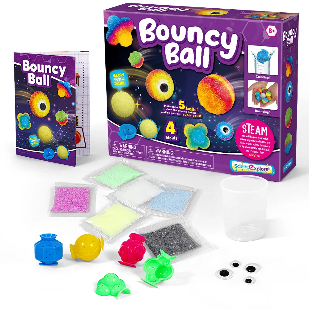 

DIY science experiment handmade bouncy ball Optional collocation Make your own super ball learning toy Educational puzzl toy set