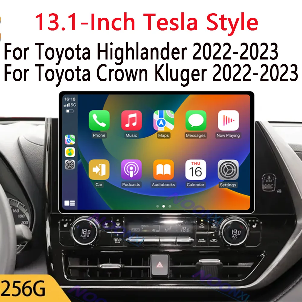 For Toyota HighlanderToyota Crown Kluger 2022-2023 All In One Car Radio 2K 1920x1200 RES Android1 3 System GPS Carplay 13.1 inch