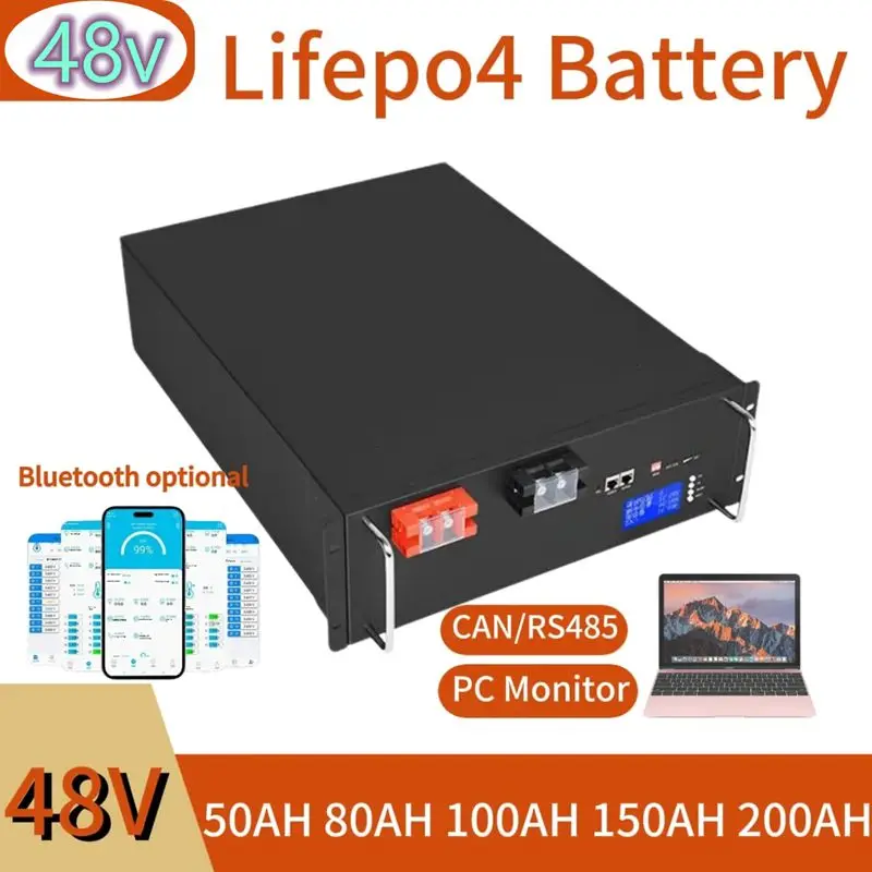 48V 50Ah 100AH 120Ah 150Ah 200Ah Lifepo4 Lithium Battery Bluetooth BMS For Solar System Hybrid Inverter 2000W 5000W 10KW 100K+