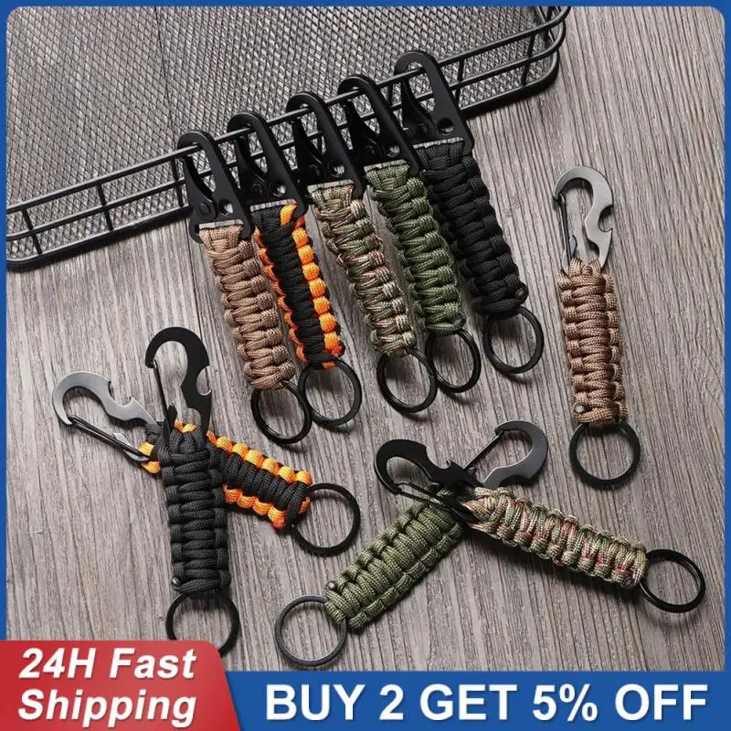 Multi-tool Outdoor Keychain Camping Carabiner Keychain Seven-core Umbrella Paracord Cord Rope Camping Equipment