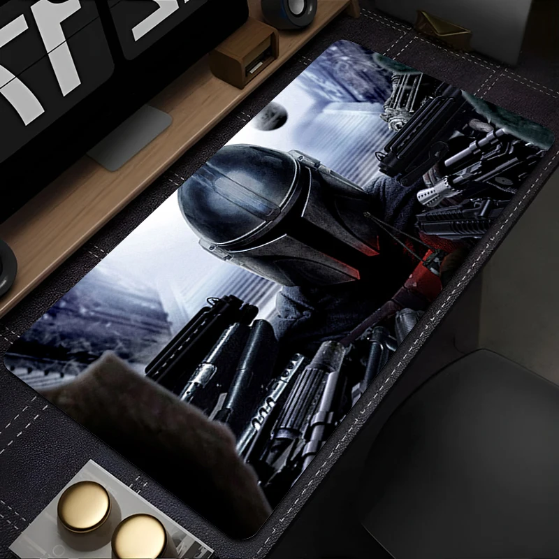 

Mouse Pad Extended Star Wars The Mandalorian Gaming Mousepad With Stitched Edges Desk Mat Non-Slip Base Computer Keyboard Pad