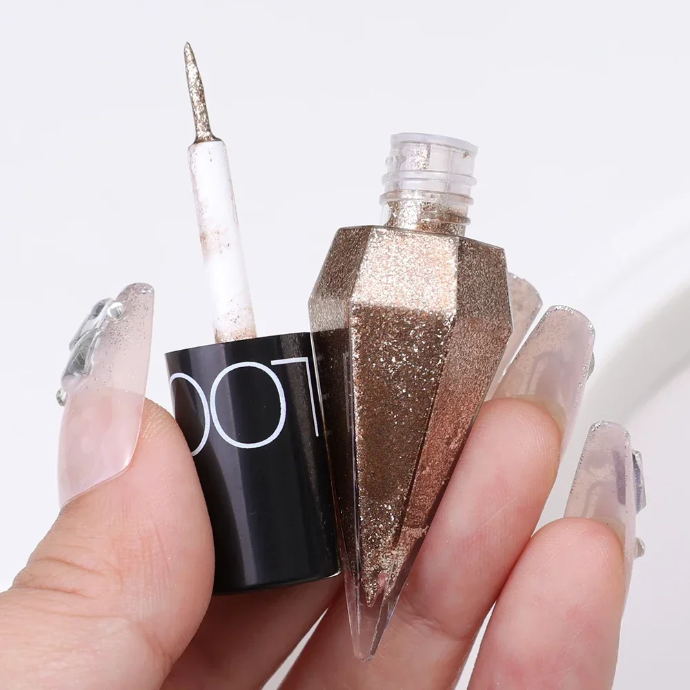 Diamentowe brokatowe Eyeliner makijaż oczu ołówkowe wodoodporne perła srebro różowe złoto rozjaśniają jedwabnik cień Eyeliner długopis kosmetyki