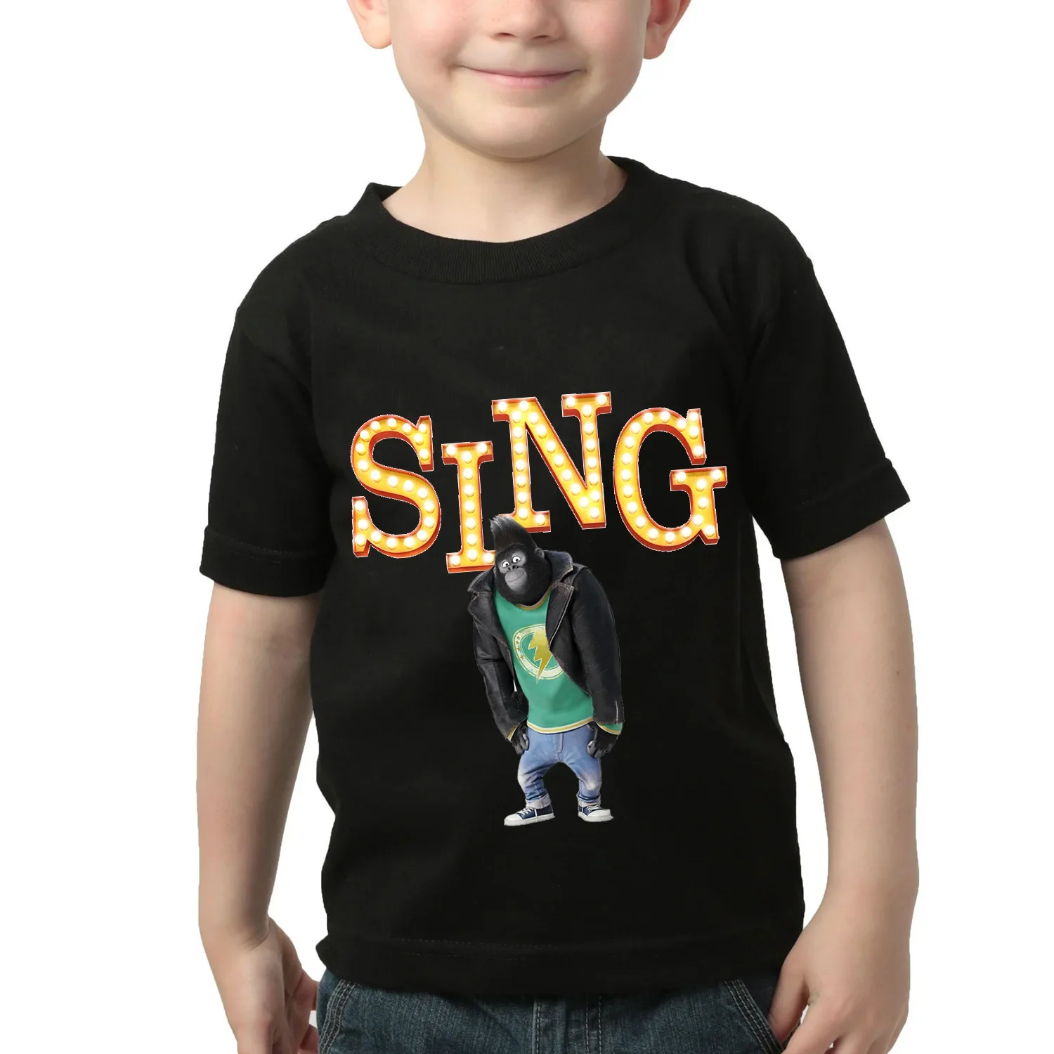 

Kids T-shirt Fashion Boys Johnny Sing Print Tops Tees Sing Movies Casual Short Sleeve Girls Tshirt Summer Children's Clothing