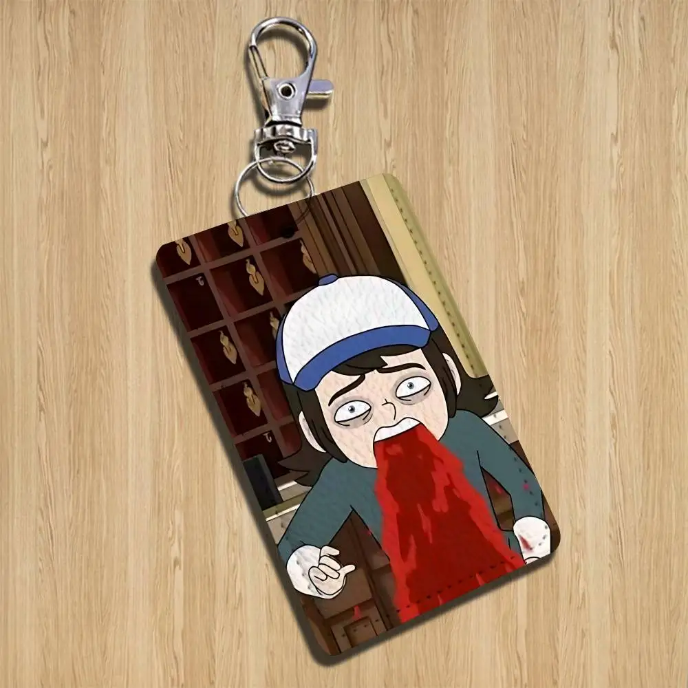 Cool Abaddon H-Haunted Hotel Cartoon Singer Anime Card Keychain Fashion Pendant Bag ID Door Card Case Bus Card Cute Adult