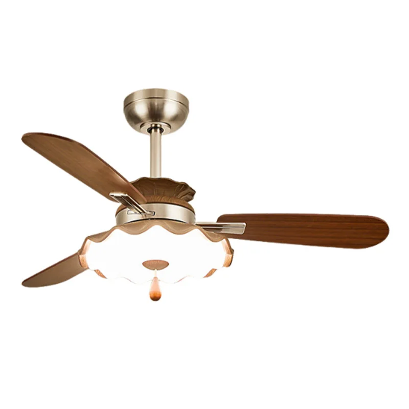 Medieval Style Bedroom Fan Light Silent Eye Protection Smart Living Room Study Ceiling Fan Light New Integrated Dining Room Ceil