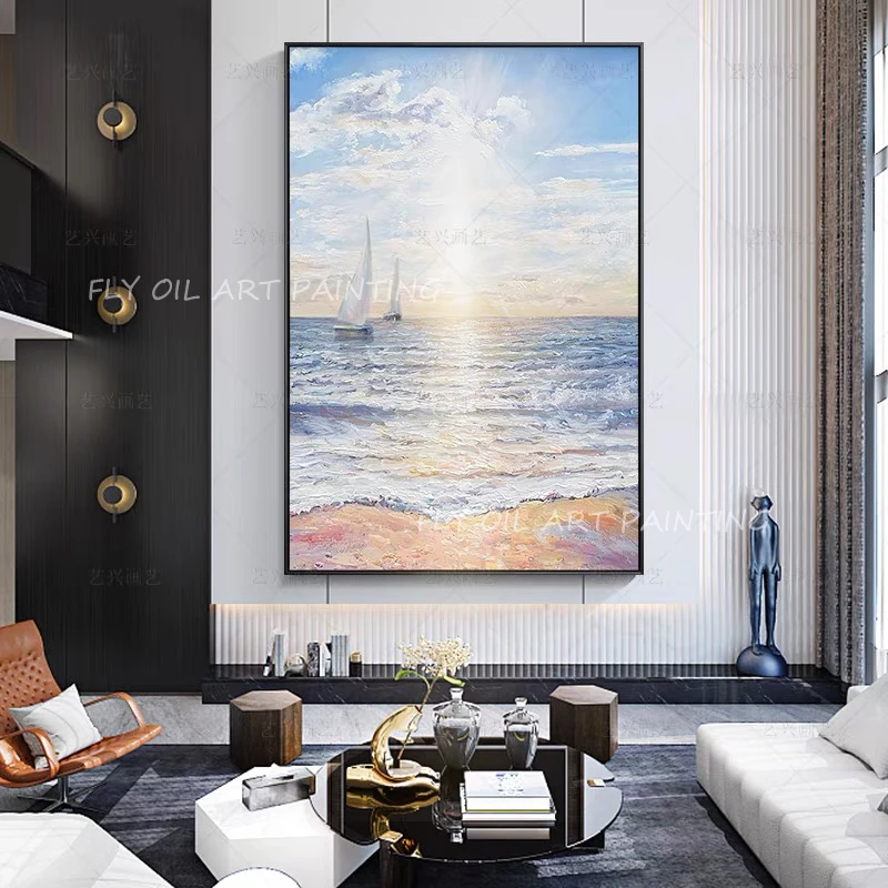 

Modern ocean at pure Art Handmad Decoration Picture Wall Art Home Decor Canvas Room Paintings Decorative Wall Paintings