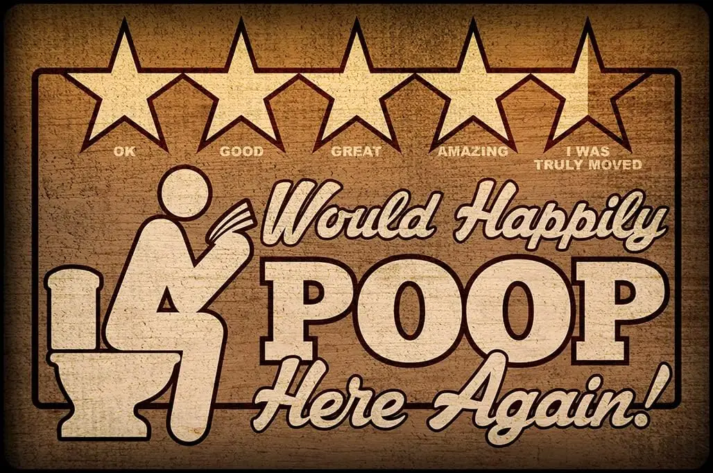 Desperate Enterprises Poop Aluminum Sign - Nostalgic Vintage Metal Wall Decor - Made in USA sign