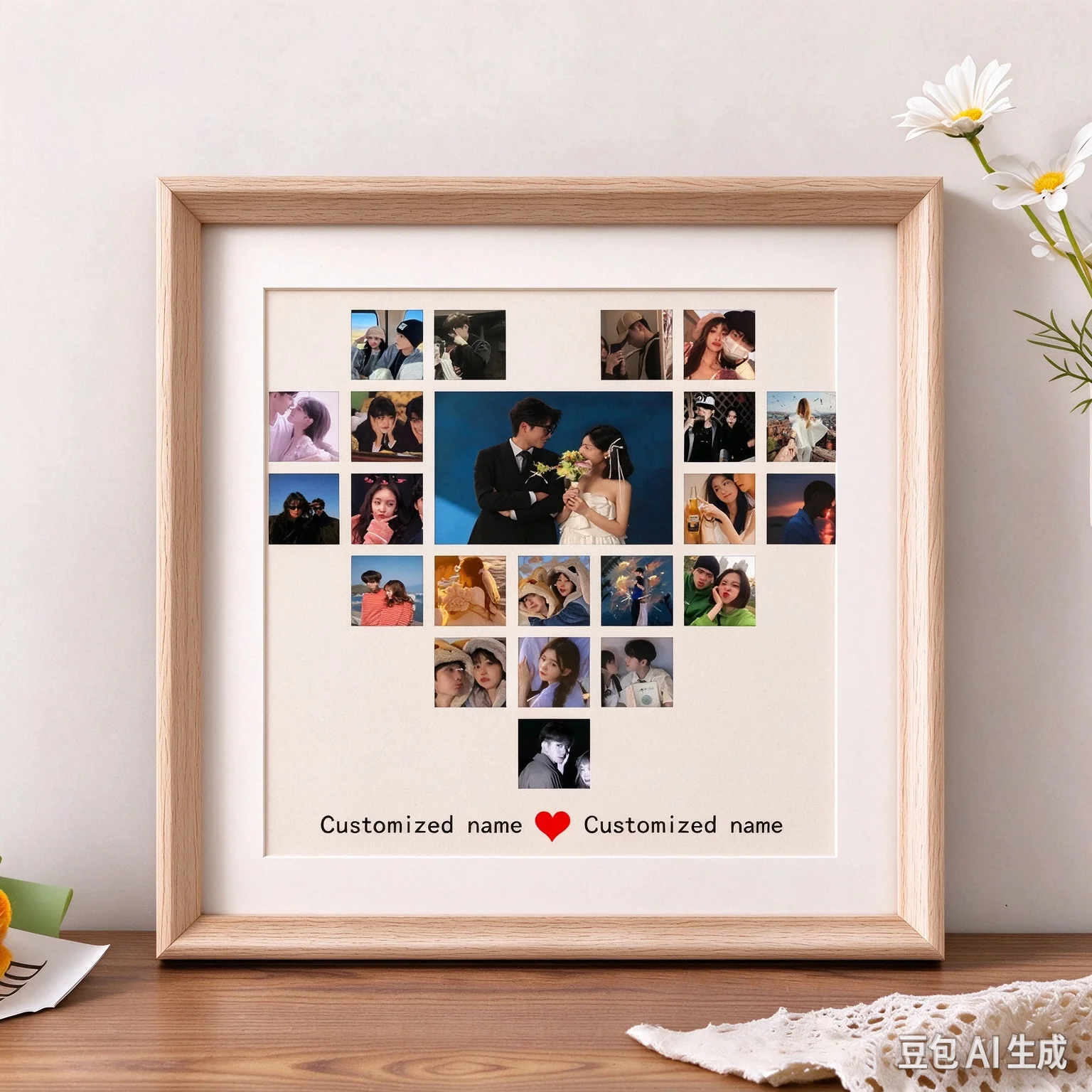 Black Walnut Solid Wood Rounded Corner Photo Frame Couple photo display Wooden Picture Frame Artwork Holder Desktop Decor