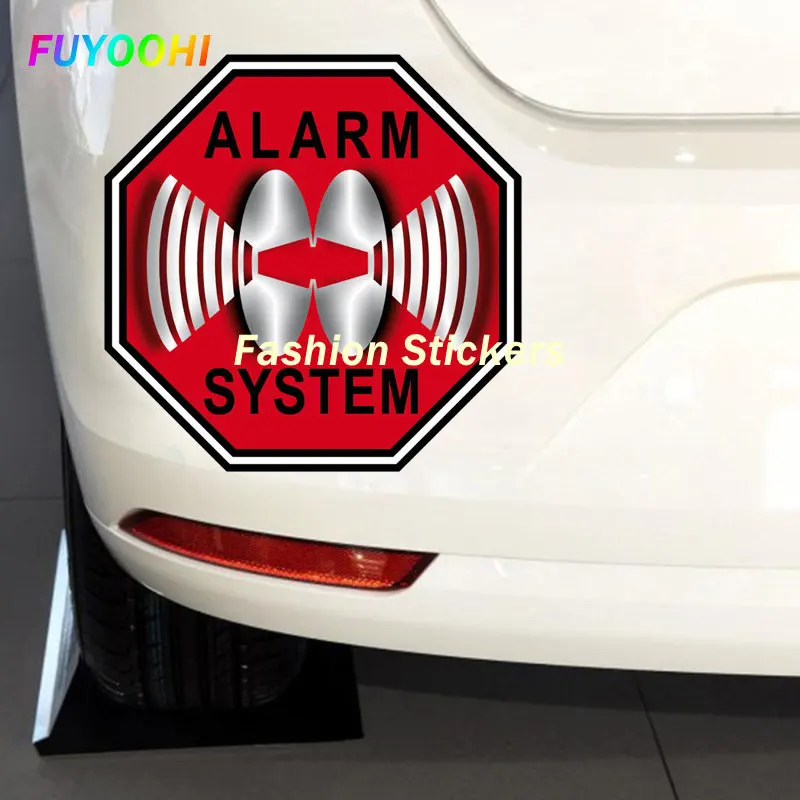 FUYOOHI Fashion Sticker High-quality ALARM SYSTEM Car Sticker PVC Graphical Car Window Bumper Motorcycle Laptop Camper Decals