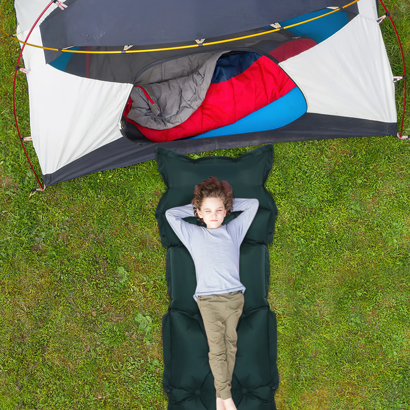 

Automatic Inflation Camping Sleeping Pad Large Size Lightweight Portable Mat Adjustable Pillow Comfortable Outdoor Sleeping