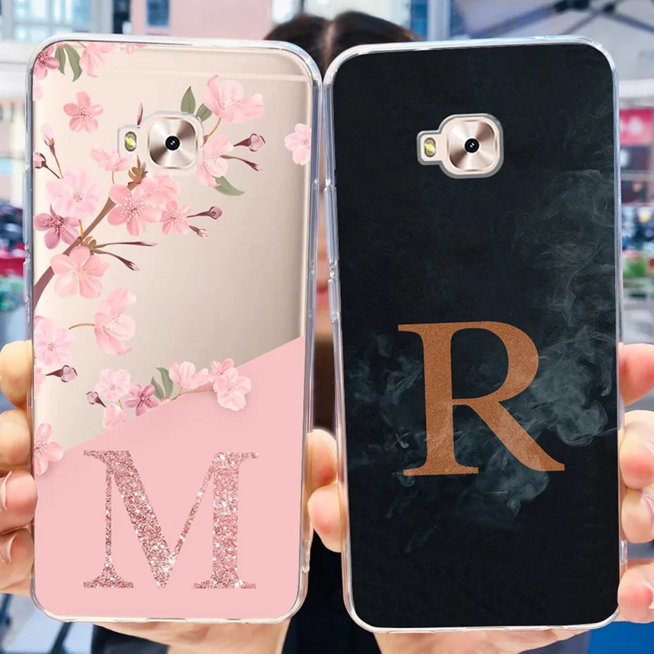 For Asus ZenFone 4 Selfie ZD553KL ZB553KL X00LD X00LDA 4Selfie Pro ZD552KL Z01MD Z01MDA Cute Letter Soft Silicone TPU Case