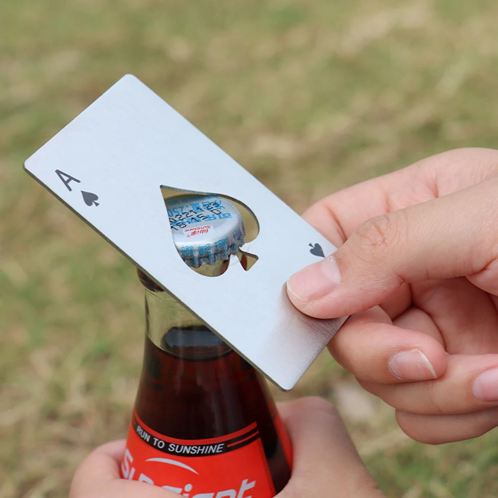 Stainless Steel  Spades A Winemaker Bottle Opener Playing Cards Bottle Opener Credit Card Beer Bottle Opener image 4