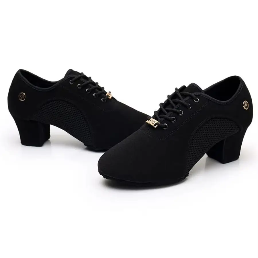 Latin dans ayakkabıları kadın Salsa balo salonu dans ayakkabıları kadın uygulama dans ayakkabıları orta topuk bayanlar Modern caz dans Sneakers