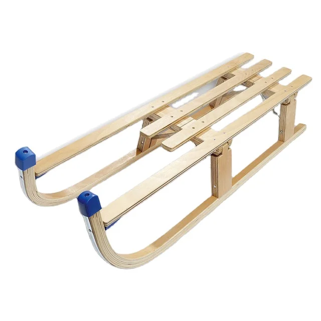 Nordic Folding Wooden Snow Sled Heavy Duty Kids Winter Sliding Chair Sledge Outdoor Sports Toboggan Board Sleds Boys Girls