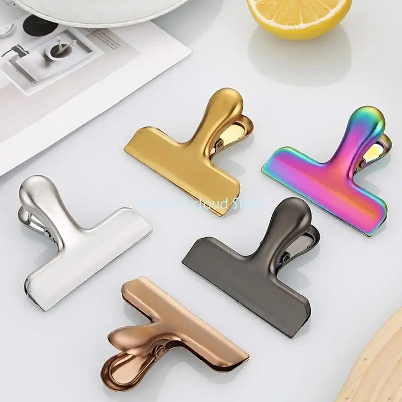 y88b 8pieces من الفولاذ المقاوم للصدأ مقطع مقطع مقطع مفصلي مقطع الورق مشابك كيس الطعام مقطع للداخ