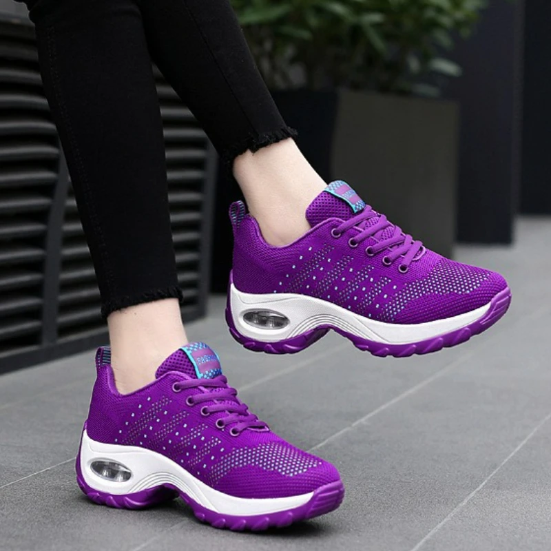Women's Sneakers Fashion Casual Shoes New Summer Cushion Female Shoes Platform Walking Shoe Mesh Heightening Vulcanized Shoes