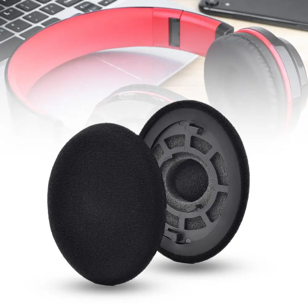 1 Pair High Elasticity Ear Pads Soft Earcaps Headset Earmuffs Protective Cushion with Buckle for Sennheiser RS120/100/110/115