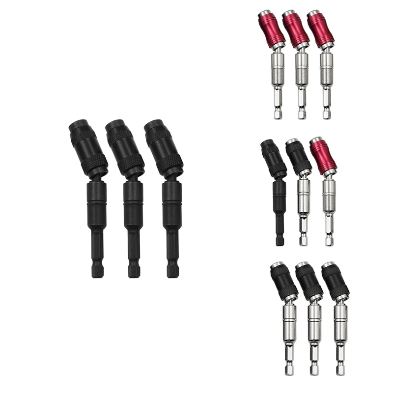FYBL 3Pcs Magnetic Pivot Drill Bit Holder, Swiveling Bit Tip Holder, Quick Release Flexible Screwdriver Bit Holder for Tight