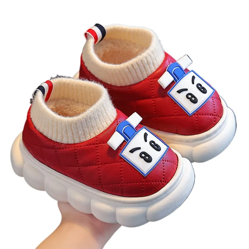 Zapatos Niña Fashion Kid\'s Boot Cute Cartoon Home Shoes for Children Waterproof Non-slip Slippers Boys Girls Warm Cotton Shoes