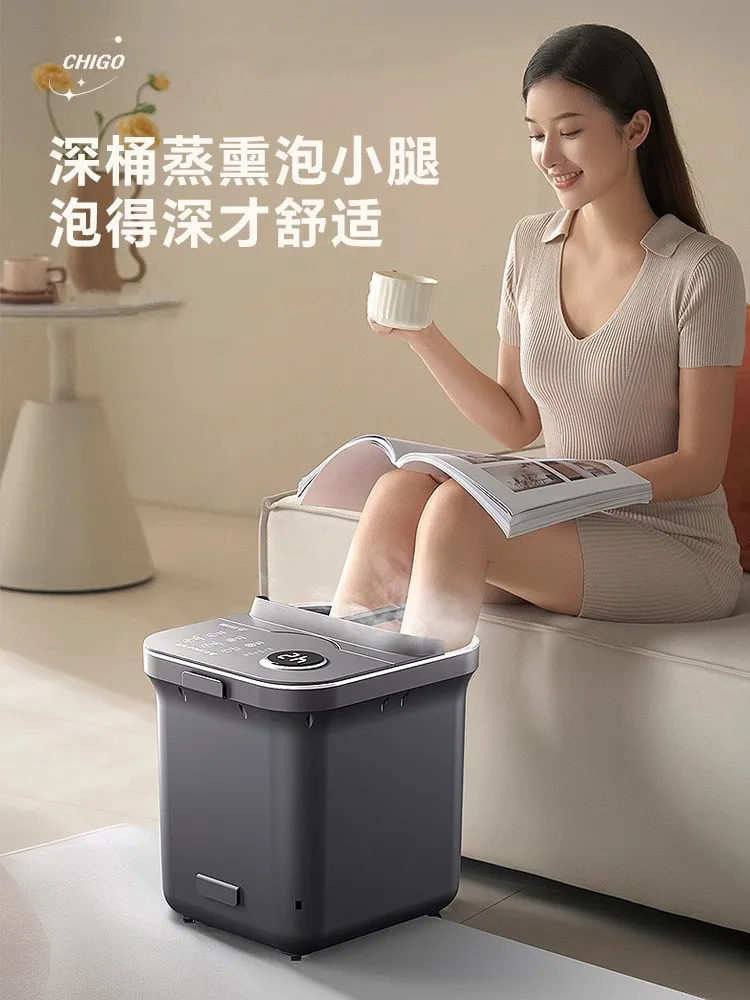 Smart Deep Over Calf Foot Soak Basin Electric Automatic Massage Constant Temperature Heating Foot Bath Tub for Home Use