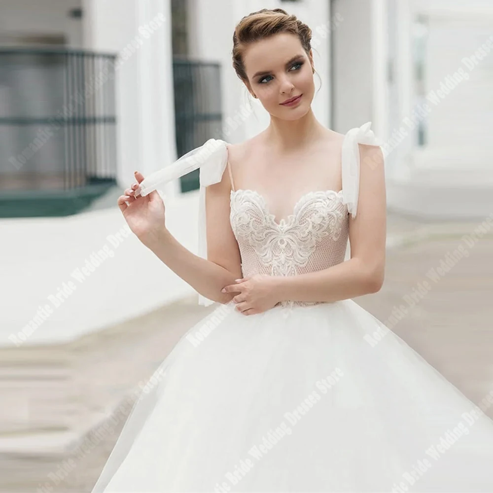 Przepiękne suknie ślubne damskie w kształcie litery A, koronkowe, z kwiatowym nadrukiem, eleganckie suknie ślubne na plażę, Vestidos De Novias 2025, szyte na miarę