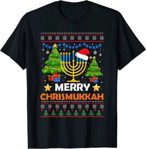 

Merry Chrismukkah 2023 Happy Hanukkah Christmas Santa Hat T-Shirt