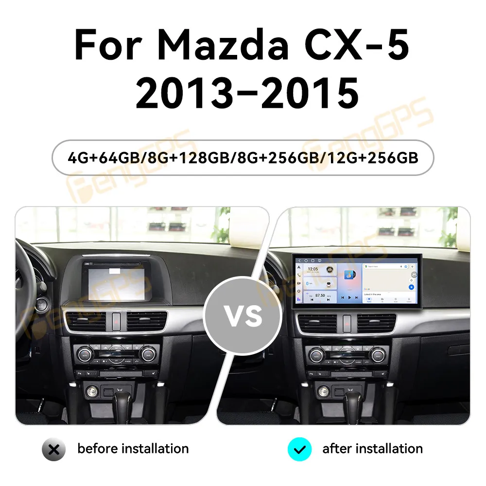 15.8 Inch Android 15 CarPlay Car Radio For Mazda CX-5 2013-2015 Touch Screen Multimedia Player GPS Navigation Head Unit DSP