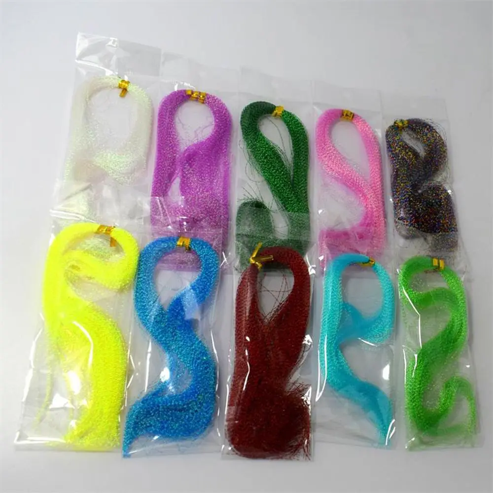 Silk Fly Fishing Silk Hook Decorating Crystal Shining String Silk Twisted Strand Lure Decoration Line Assist Hook Tying