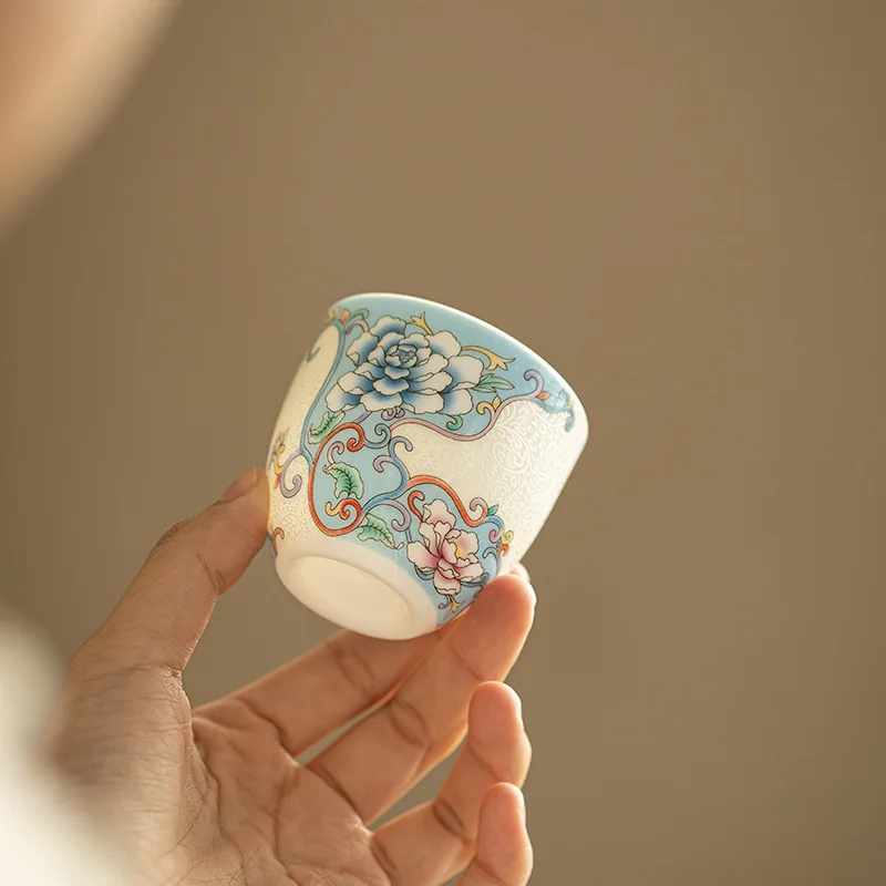 Чайный набор Dehua, эмалированная чашка из козьего жира и нефрита, стандартная чашка, чайный набор из камня, керамическая чайная чашка, стандартный чайный набор