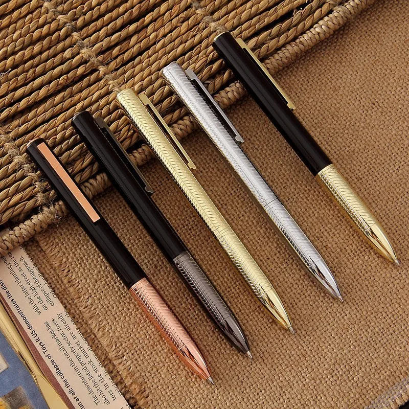 

New High-end Multi-color Metal Rotating Pen 1.0mm Black Ink Ballpoint Pen Enterprise Office Business Signature Pen Office