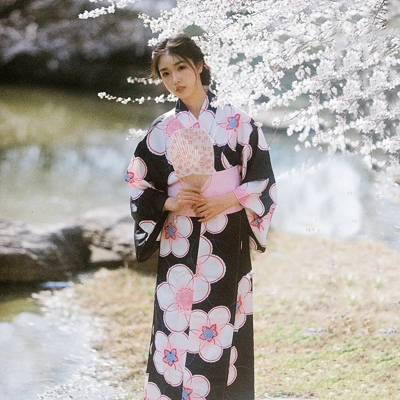 Kimono japonês feminino, vestido de cosplay tradicional, fantasia de anime, gueixa Yukata, roupa de sauna, verão, 2024