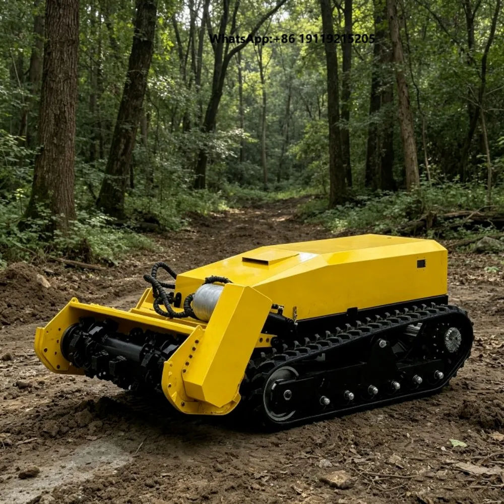 Tracked Brush Mulcher and Lawn Mower Attachment for Skid Steer Loader Forestry Clearing