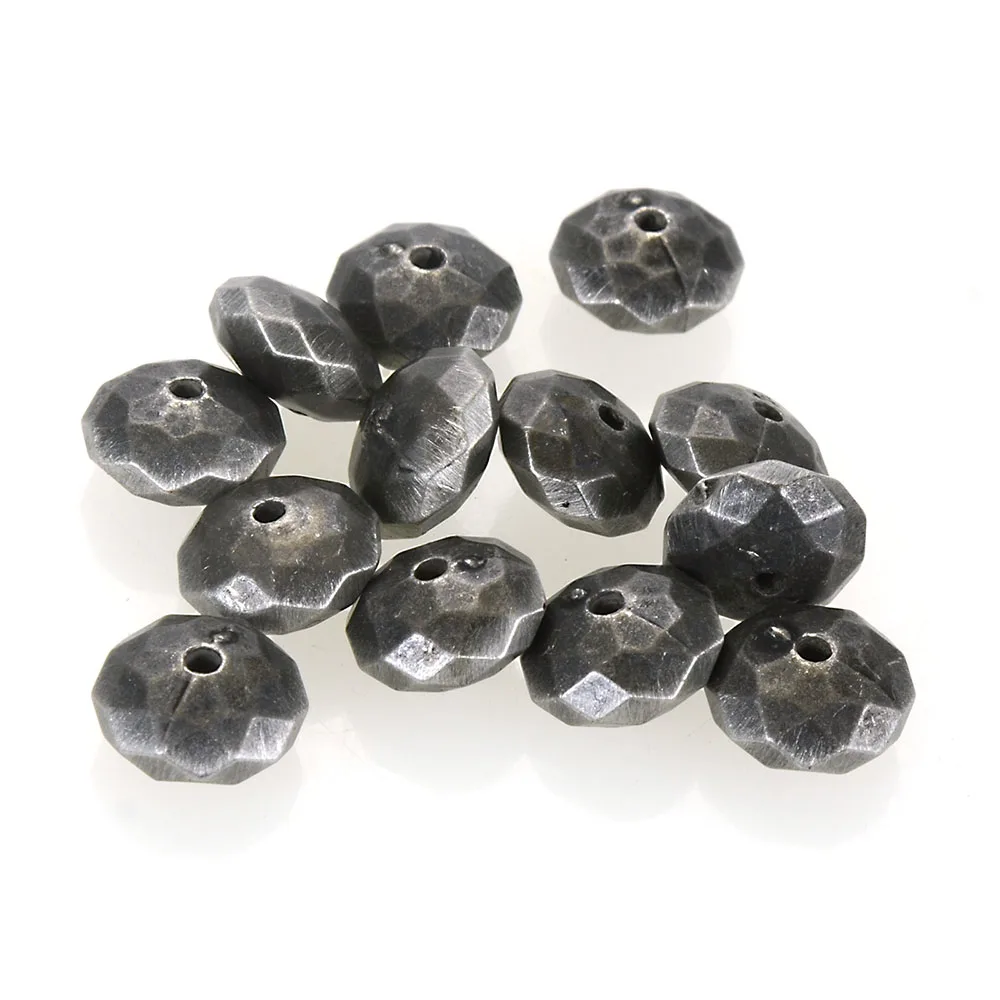 50 Pcs 6x10 MM בציר ציפוי אקריליק עתיק עיצוב מרווחי פיאות Rondelle חרוזים Diy צמיד תכשיטי ביצוע