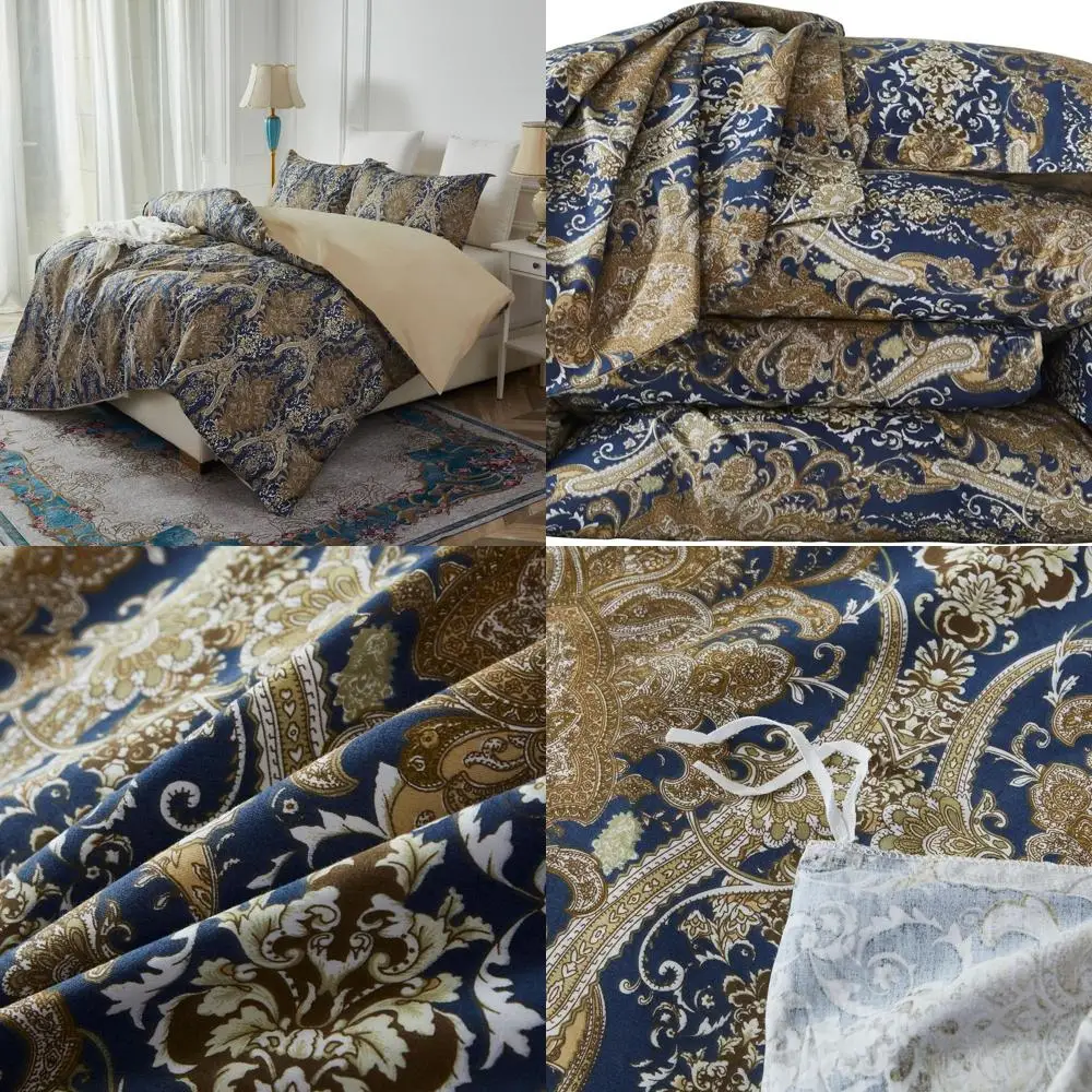 

Комплект постельного белья King Size Bohemian Paisley: 1 пододеяльник + 2 наволочки — роскошный, мягкий и дышащий винтажный стиль