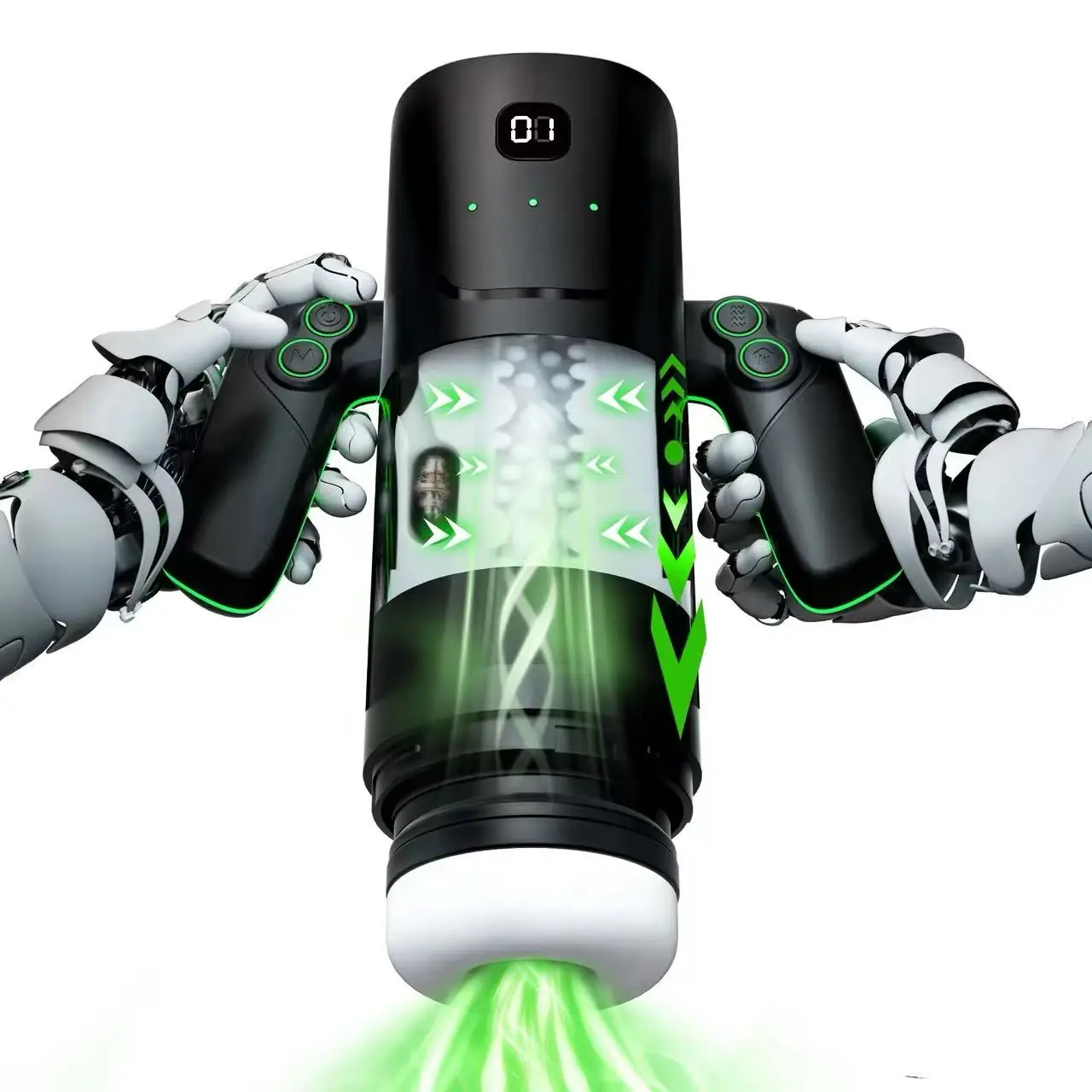 3 IN 1 Automatic Sucking Male Masturbation Cup with Handle Double layer telescopic Male Stroker Pocket Pussy Adult Toy for Men
