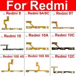 Cable flexible de botón de tecla lateral de volumen y potencia, piezas de repuesto de cinta flexible para Xiaomi Redmi 12, 12C, 9, 9A, 9C, 9i, 9T, 10, 10C, 10A, 10X, 4G, 5G