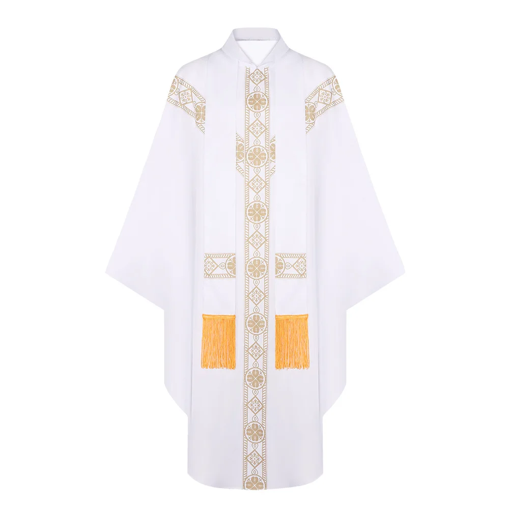 Robe muçulmano medieval sacerdote oração traje palco desempenho manto vestido longo étnico feminino faion outono poliéster