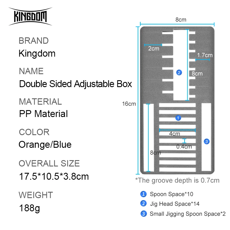 Kingdom Double Side Fishing Tackle Box Multi Compartments Lure Hook Accessories Storage Case High Quality Plastic Fishing Box