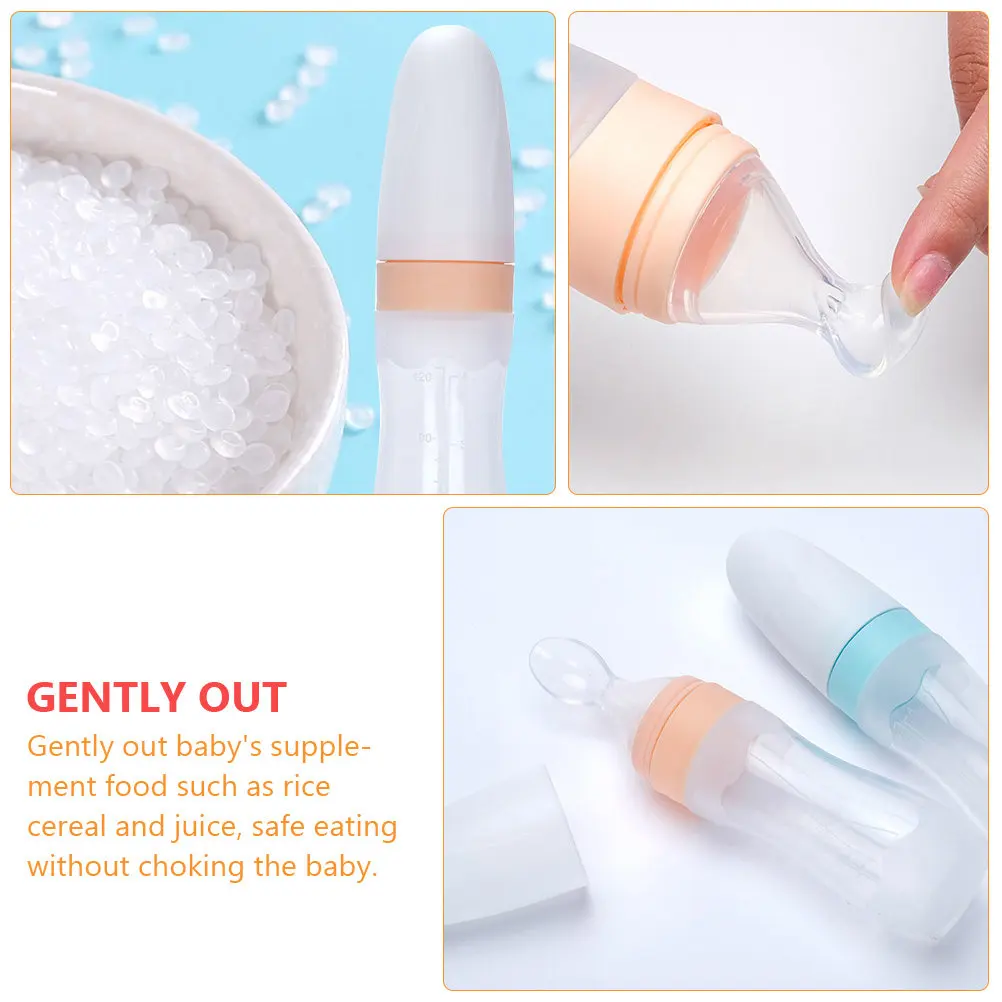

Бутылочка-дозатор для каш и супов 120 мл с силиконовой ложкой, прозрачная, с мерной шкалой для контроля аппетита, для новорожденных