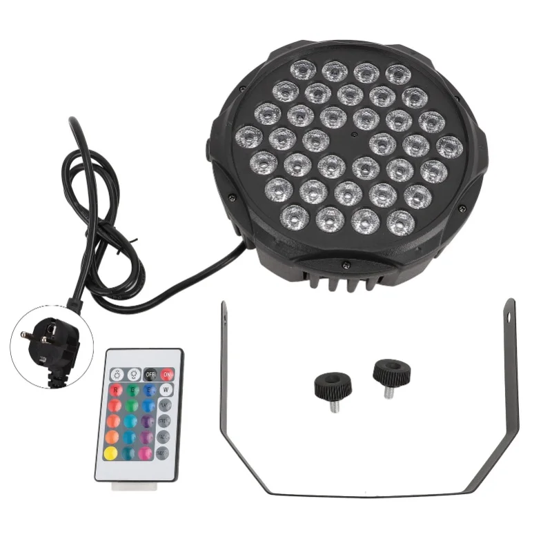 

LED Par Light 36x3W LEDs RGB Single Color DMX 512 Control Sound Activated DJ Party Light With Remote Control US Plug