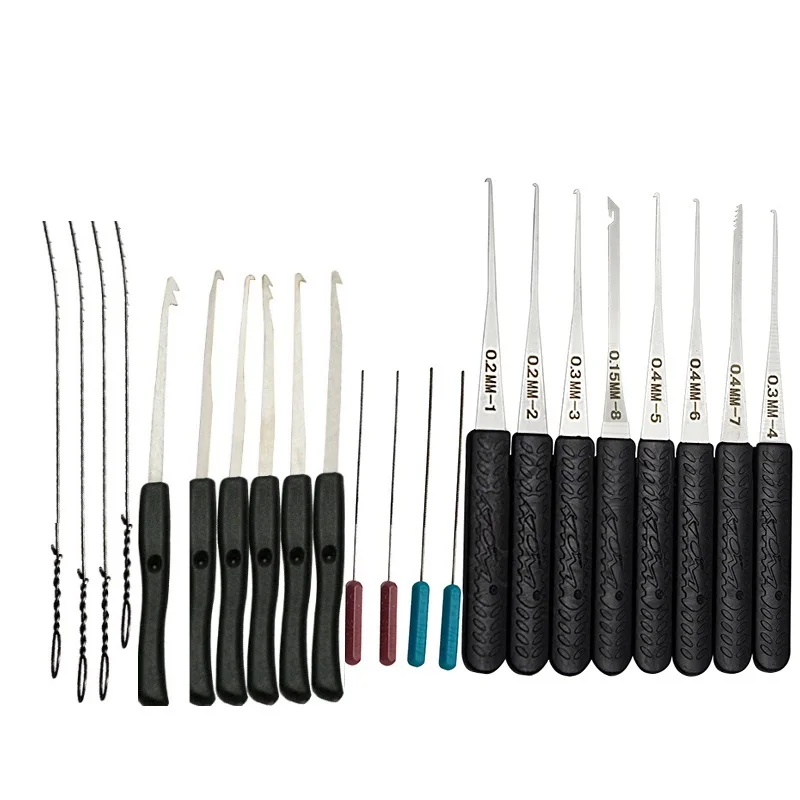 Ensemble de sélection de serrure professionnelle, outils de serrurier, enlever les crochets, goupille de verrouillage, extracteur de clé cassée,