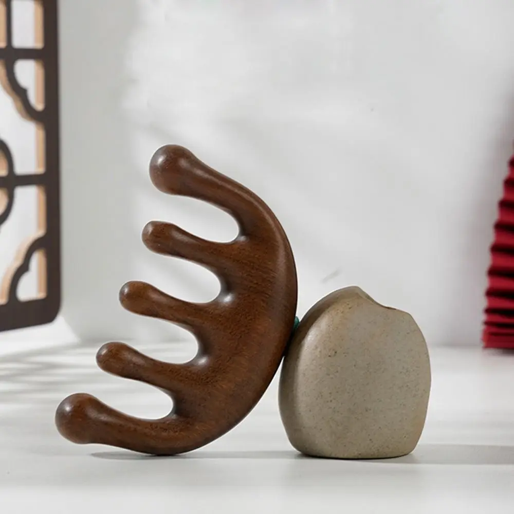 

Meridian Scrapping Sandalwood Massage Comb Anti-static Stimulation Reflexology Wide Teeth Hair Comb Wooden Relaxation Therapy