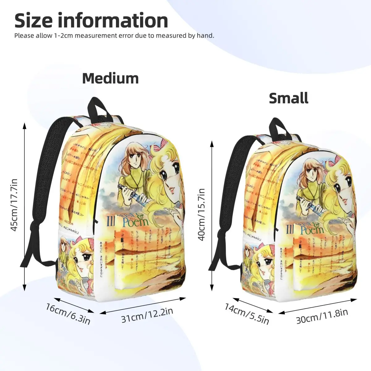 Candy Candy  Anime Cute Cool Backpack Sports High School Kawaii Japanese Daypack for Men Women Laptop Computer Canvas Bags