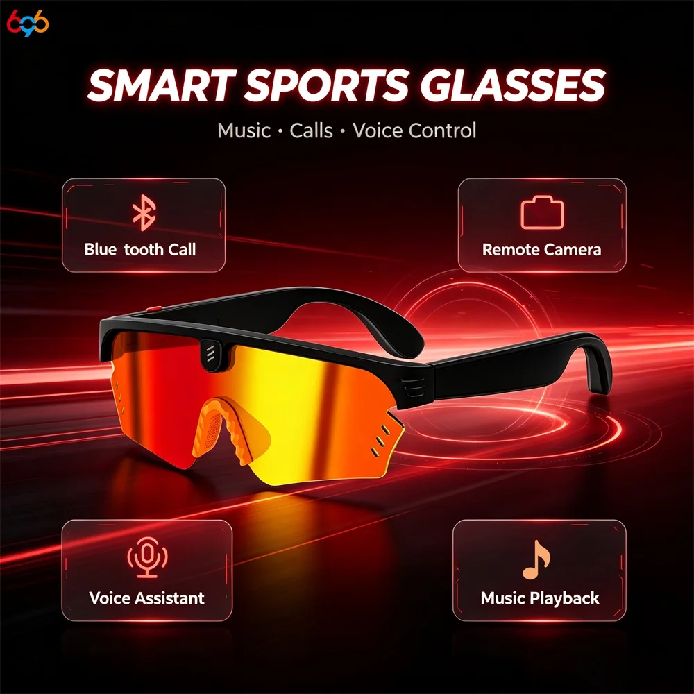 696 Intelligent Riding Glasses Blue Tooth Call Music Playing Voice Assistant Remote Photo Capture Outdoor Cycling Smart Glasses