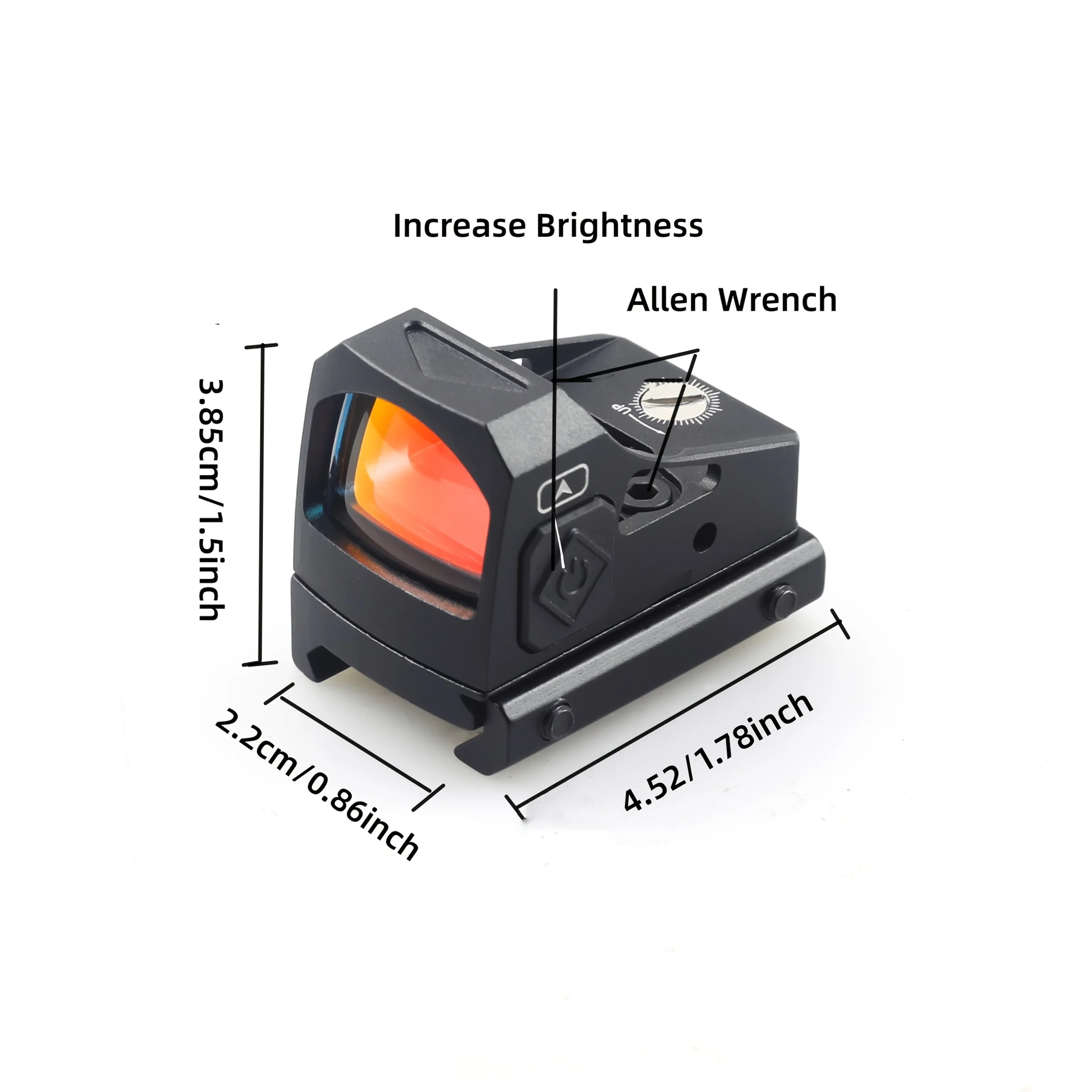 2MOA Round Aiming Red Dot -Shake Awake Optic Sight Suitable For 2.2cm/0.86inch Picatinny Rail,Universal Fit for Firearms