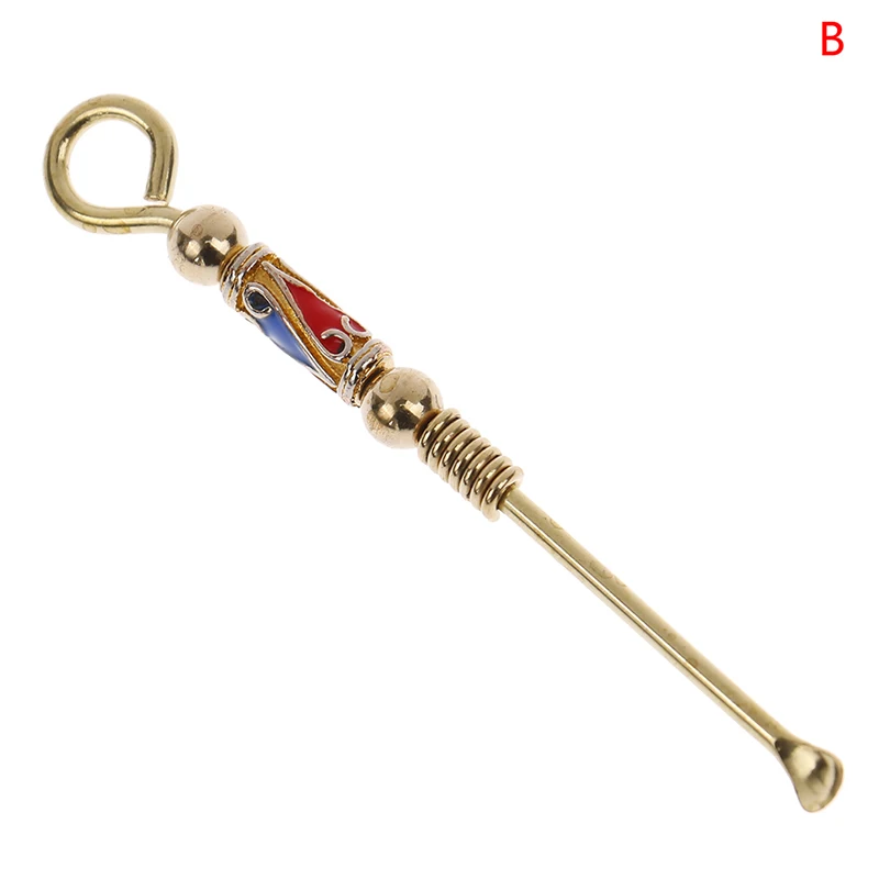 1PCS Retro Brass Ear Spoons Portable Ear Cleaning Tool Dragon EarPick Ear Wax Remover Curette Cleaner Ear Pick Keychain Pendants