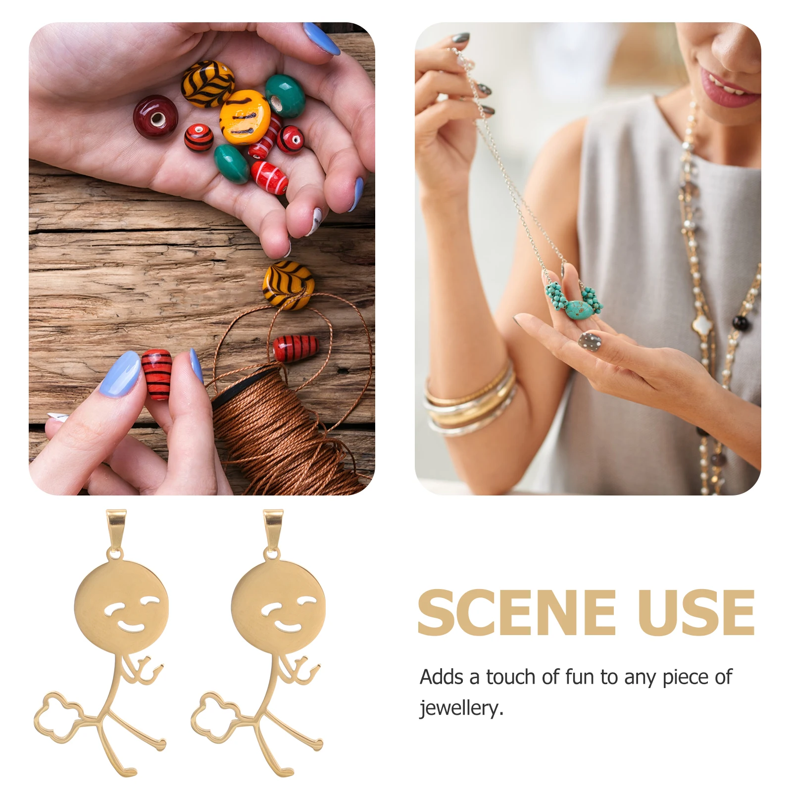 

5pcs Stainless Steel Figure Diy Pendants Jewelry Making Accessories Necklace Bracelet Earring Charms Figure Pendant Stainless