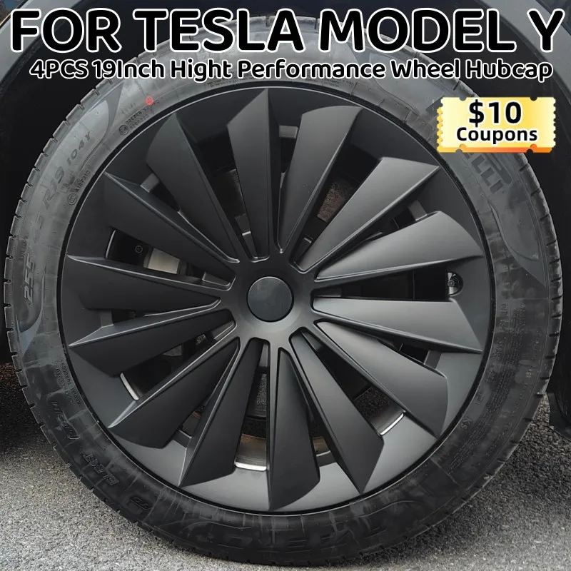 4PCS 19 Inch Wheel Caps Performance Automobile Replacemen Hub cap Full Rim Cover Accessories for TESLA  Model Y  2018-2023