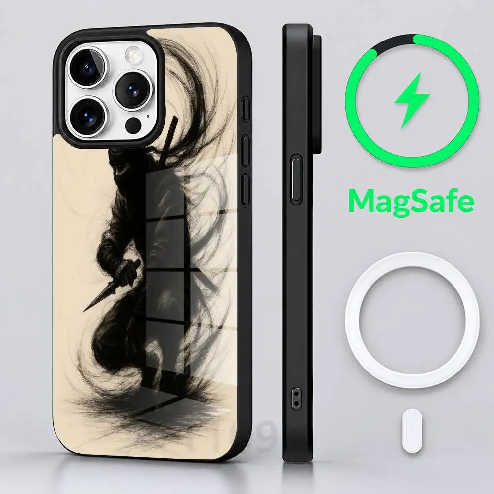 Japan Ninja Shinobi  Phone Case For iPhone 17 AIR 16 Pro ProMax 15 14 Pro 11 12 13 Shockproof Silicone Cover